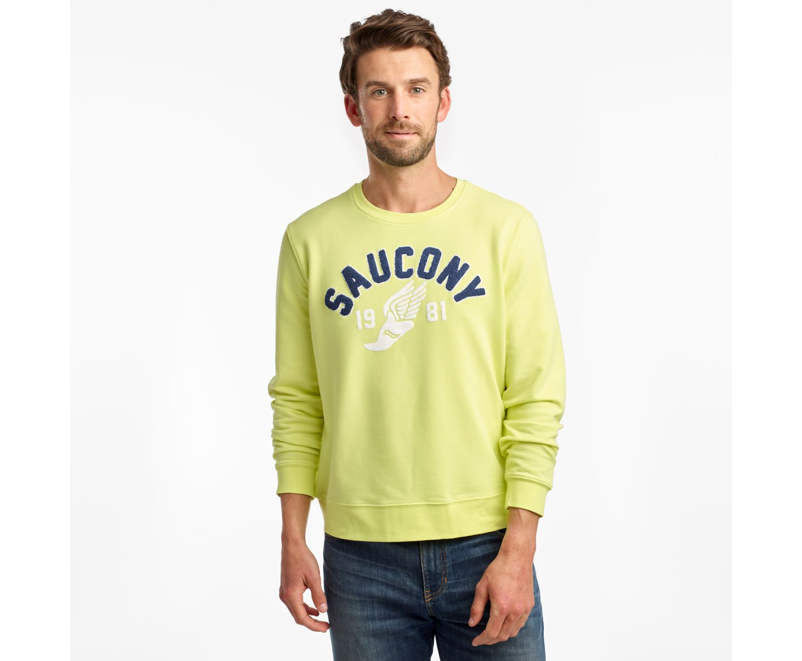 Férfi Saucony Rested Crewneck Ingek Narancssárga Világos Zöld | HU 375ZUT